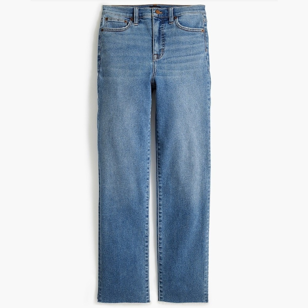 J.Crew Stovepipe Straight Jean Womens Size 28 High Rise Raw Hem Denim Classic